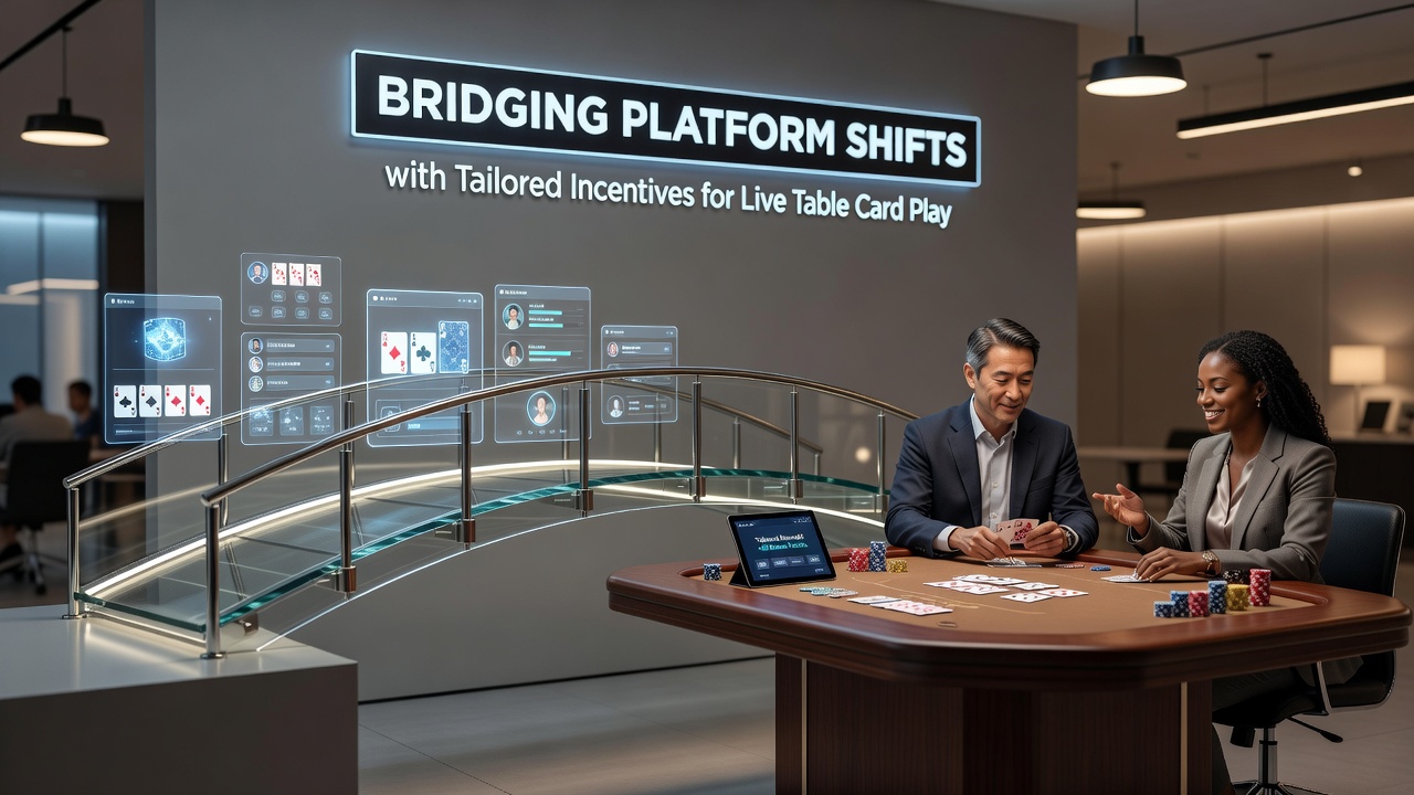Mobile live dealer card table interface displaying customized incentive progress and reward tracking