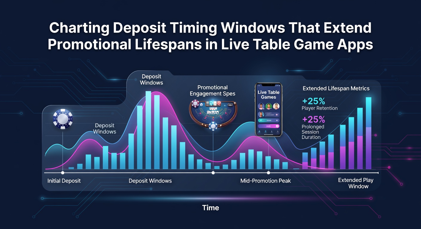 Mobile app interface showing deposit timing options for live table game promotions