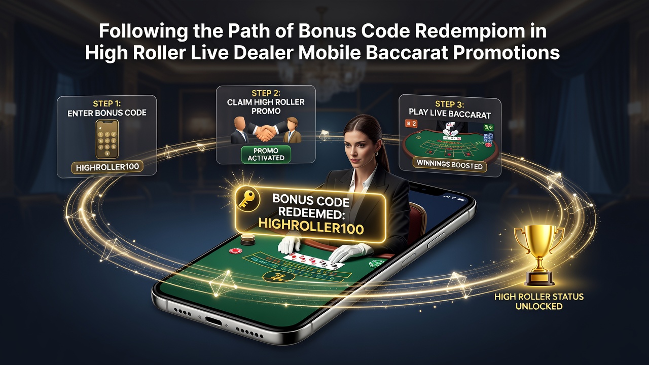 Mobile interface showing bonus code entry screen for live dealer baccarat promotions