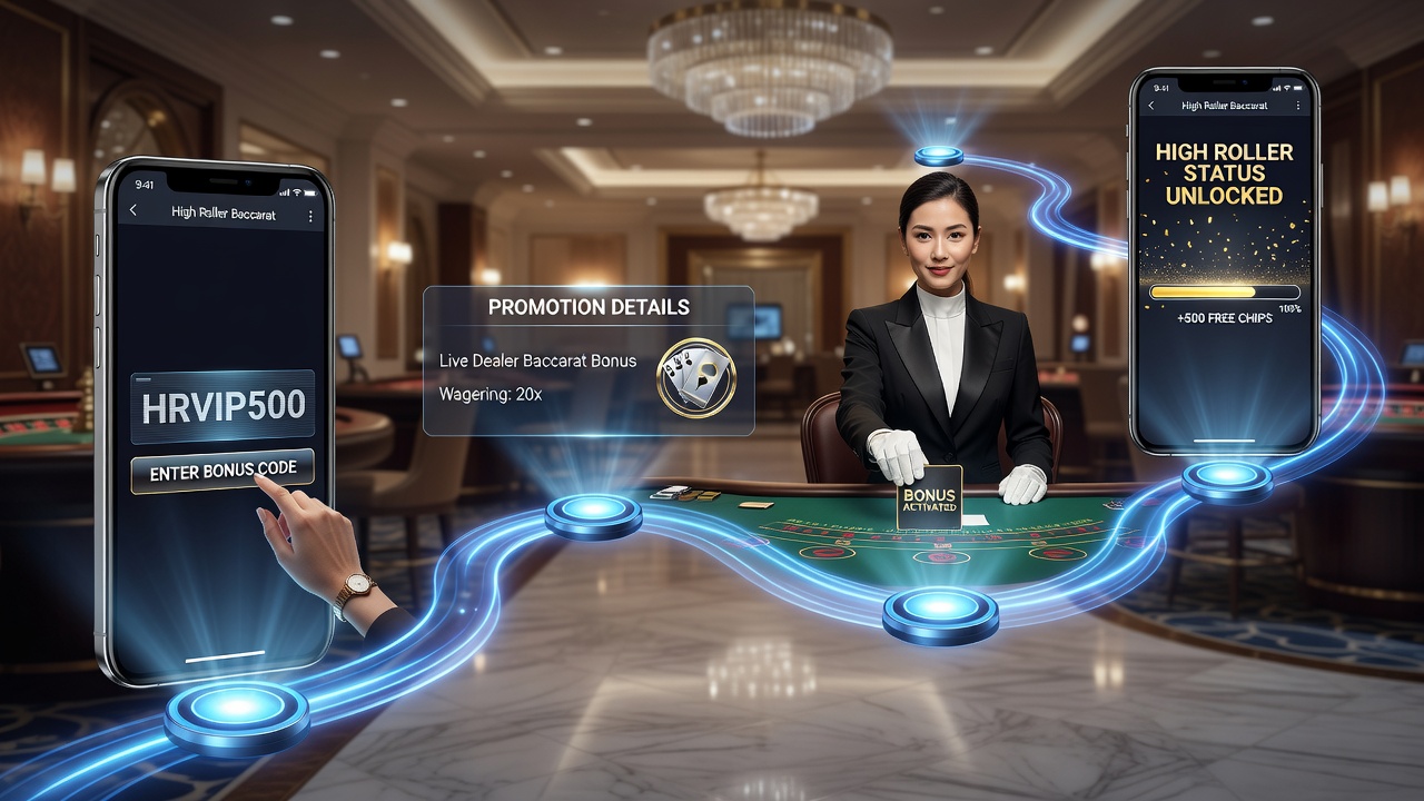 High roller player reviewing wagering progress on mobile baccarat app interface
