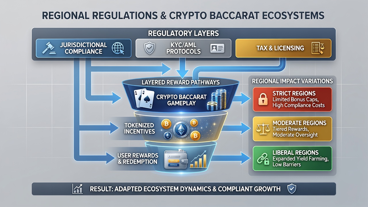 Diagram showing layered reward progression influenced by regional crypto gaming policies