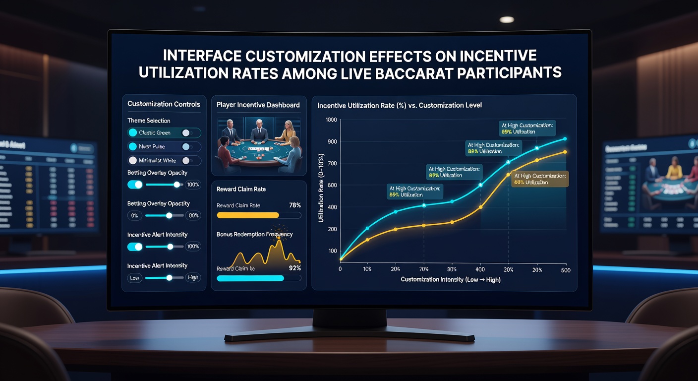 Close-up of a customized live baccarat screen with incentive progress tracker and adjusted panel layout