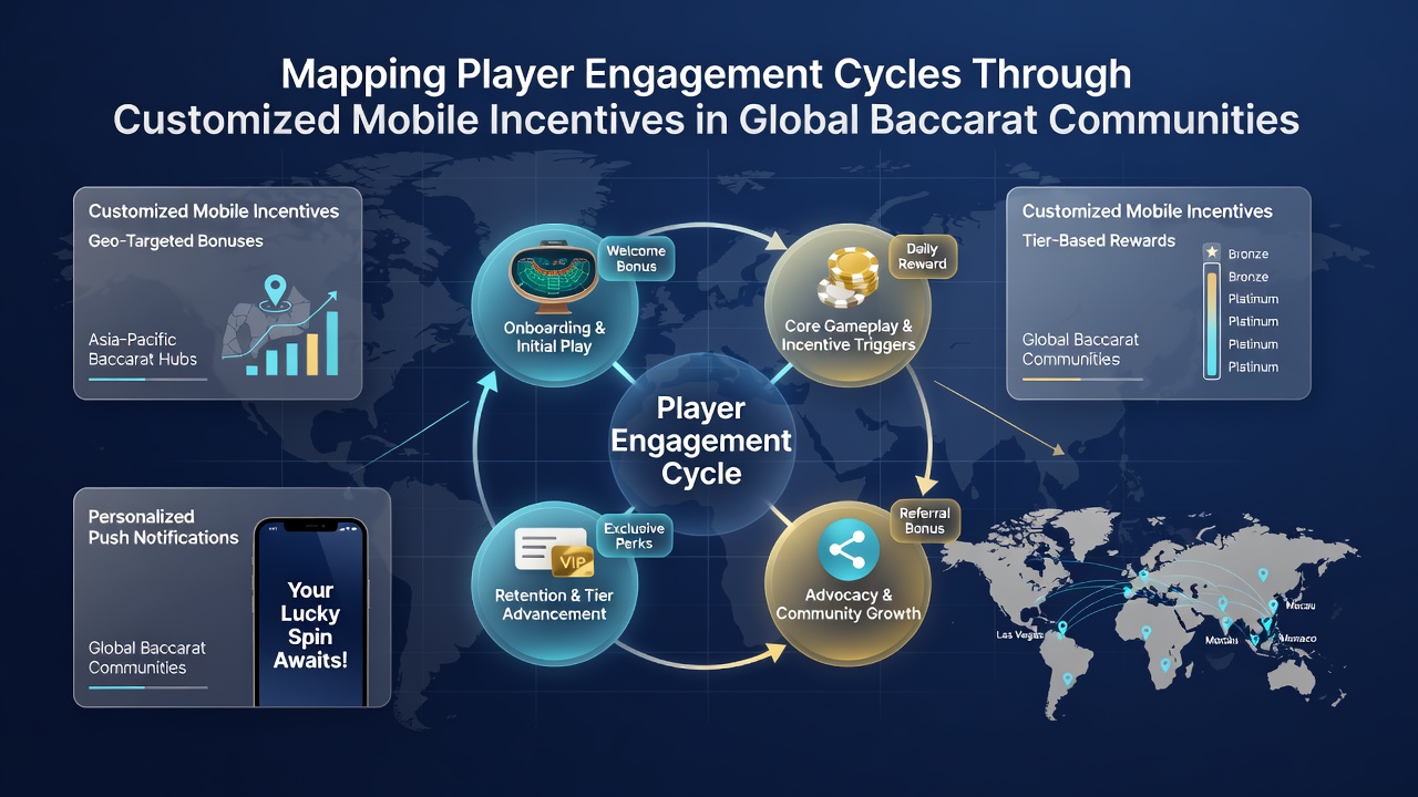 Detailed view of mobile baccarat app screens displaying personalized incentive progress and engagement cycle indicators