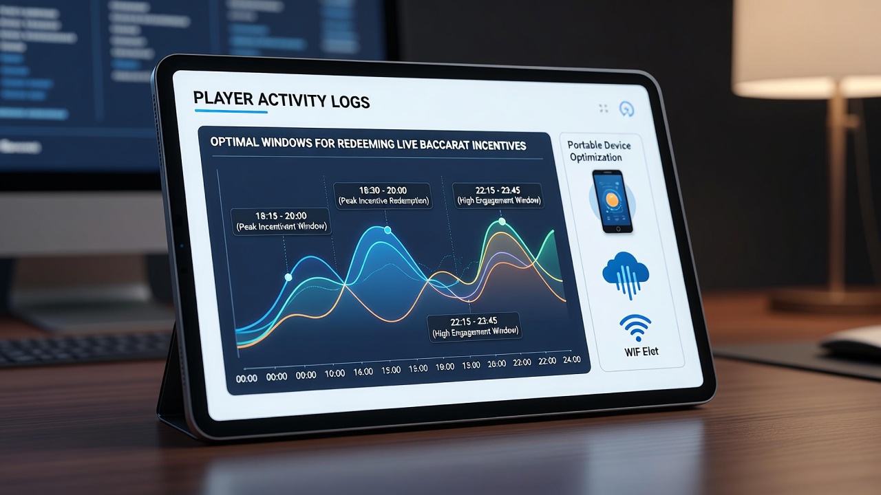 Mobile device displaying live baccarat game interface with incentive redemption options highlighted during peak activity periods