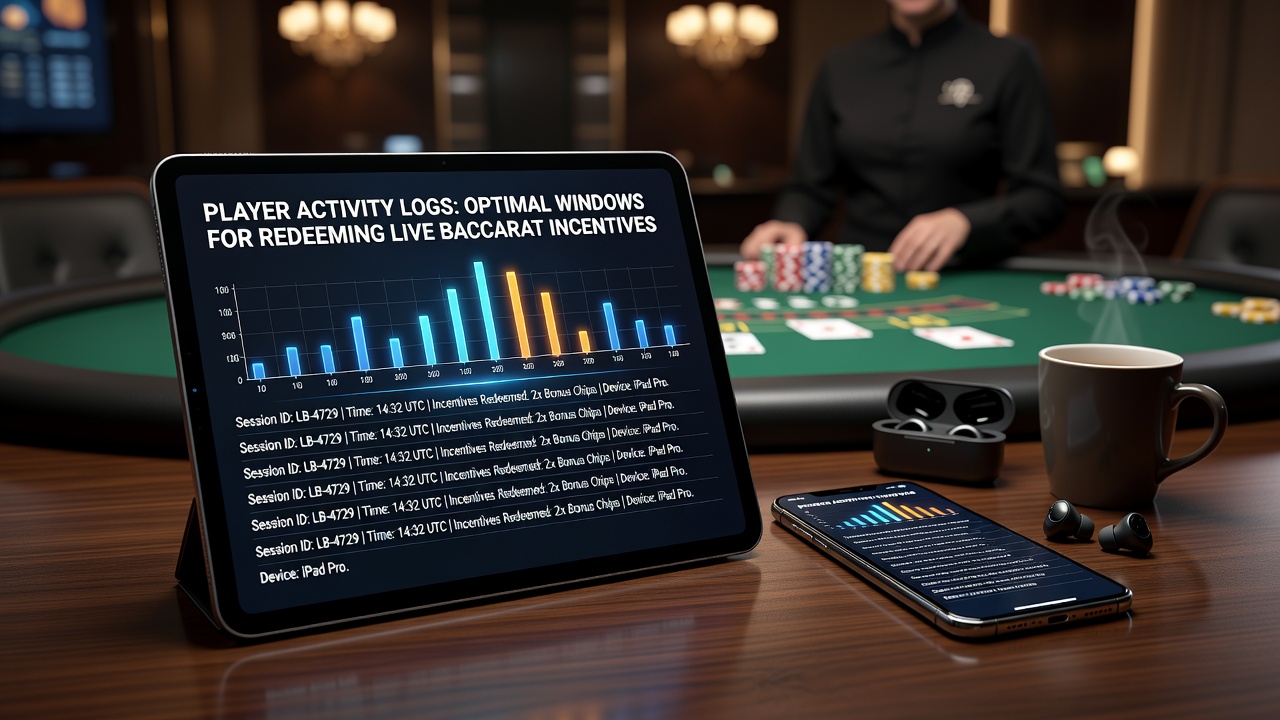 Analytics dashboard screenshot showing time-based graphs of baccarat incentive redemptions on mobile devices with highlighted peak windows