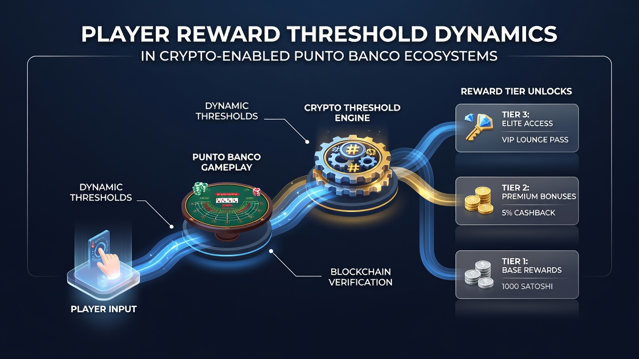 Crypto-enabled punto banco gaming interface showing reward threshold progress indicators and blockchain transaction logs