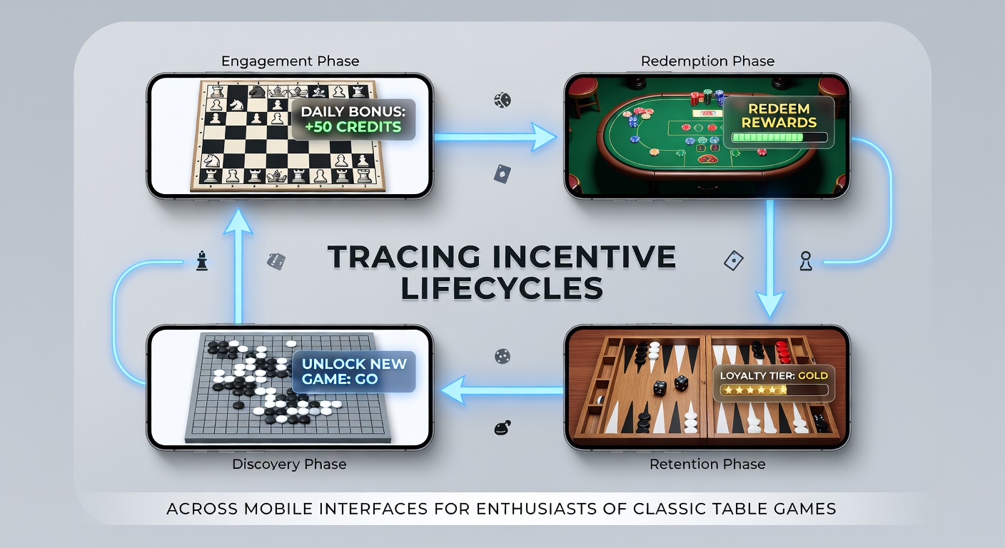 Mobile interface displaying incentive tracking for classic table games including blackjack and poker