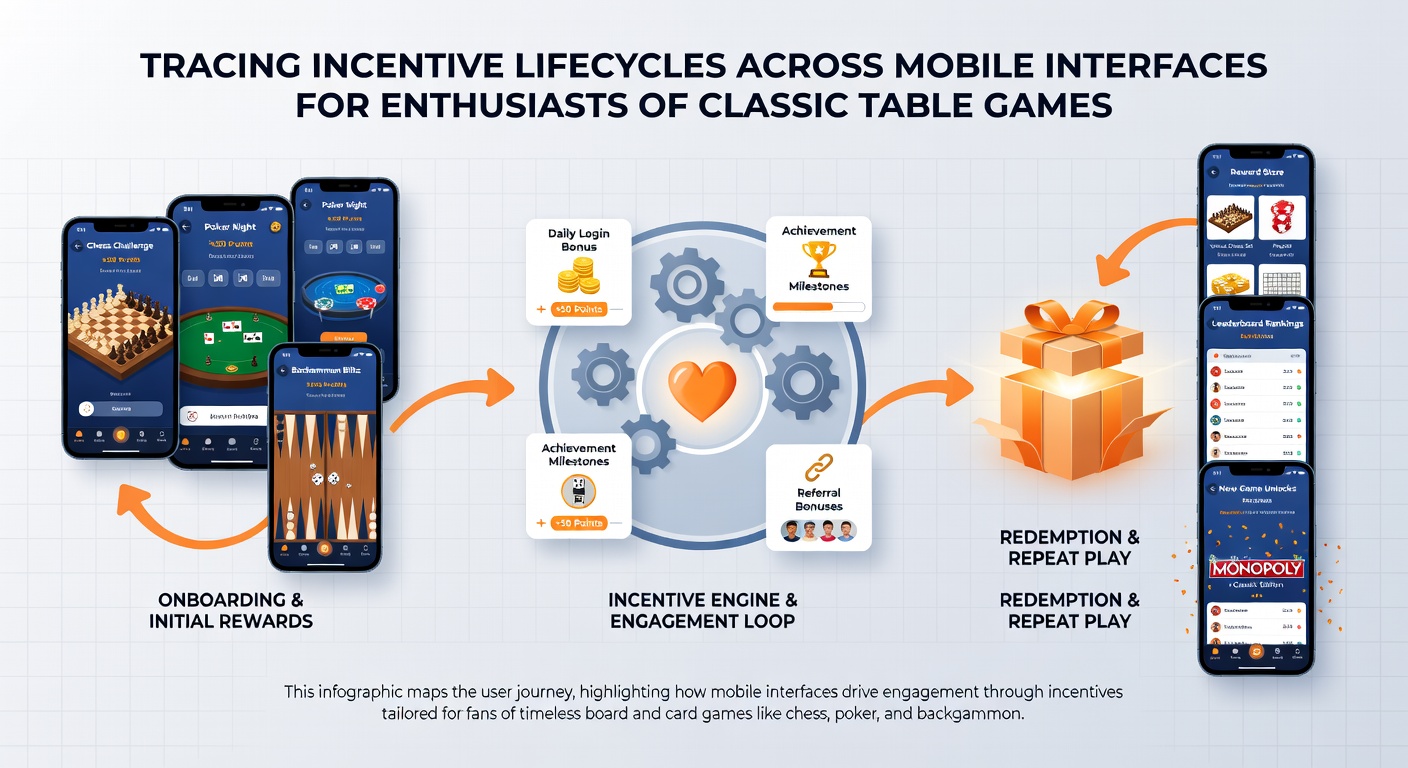 Detailed view of a mobile app screen showing lifecycle stages for table game rewards and point tracking